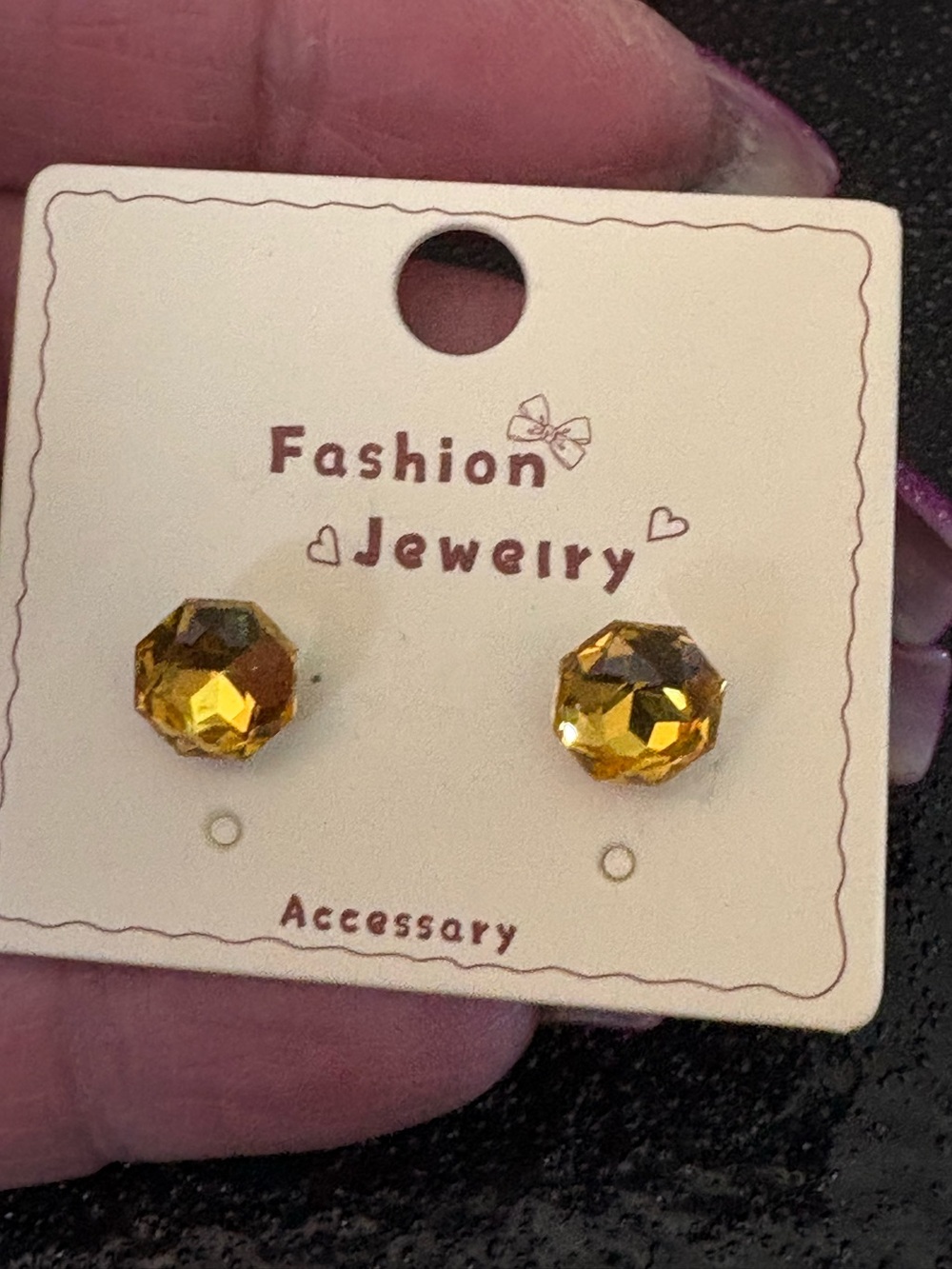 Earrings- Yellow citrine, simulated stud earrings nwt